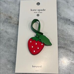 Kate Spade Strawberry Bag Charm Lanyard - Red and Green